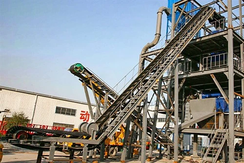 מסוע חגורת דופן גלית בשיפוע תלול לטיפול בחומרים בתפזורת